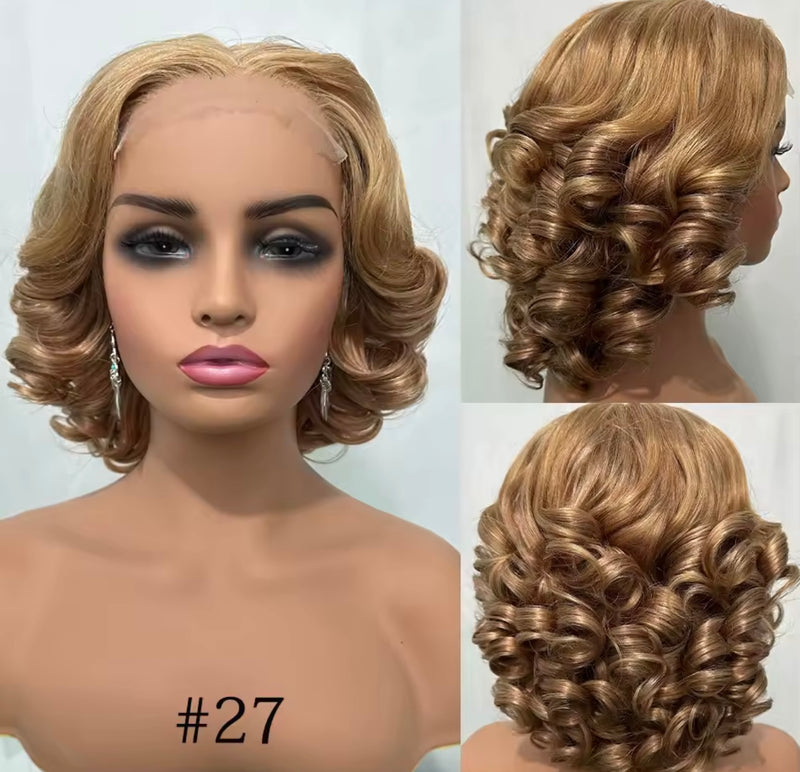 Peluca natural rizada corta rizos bouncy (Jane)