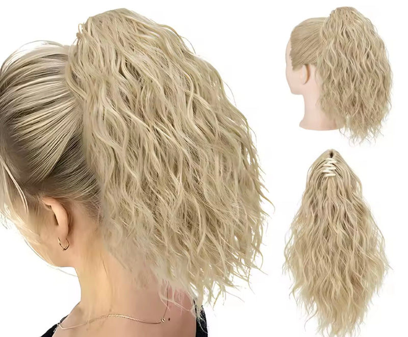 Coleta corta de pelo fibra orgánica con clip resistente al calor