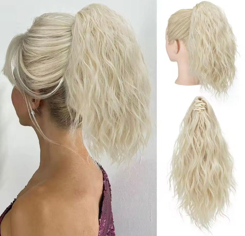 Coleta corta de pelo fibra orgánica con clip resistente al calor