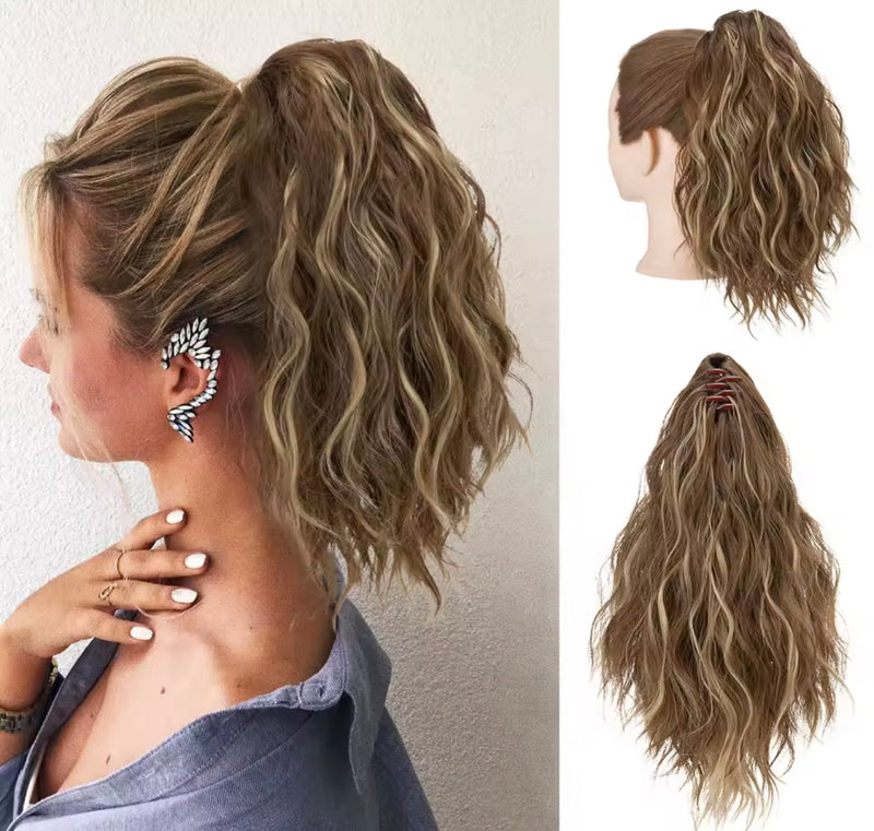Coleta corta de pelo fibra orgánica con clip resistente al calor