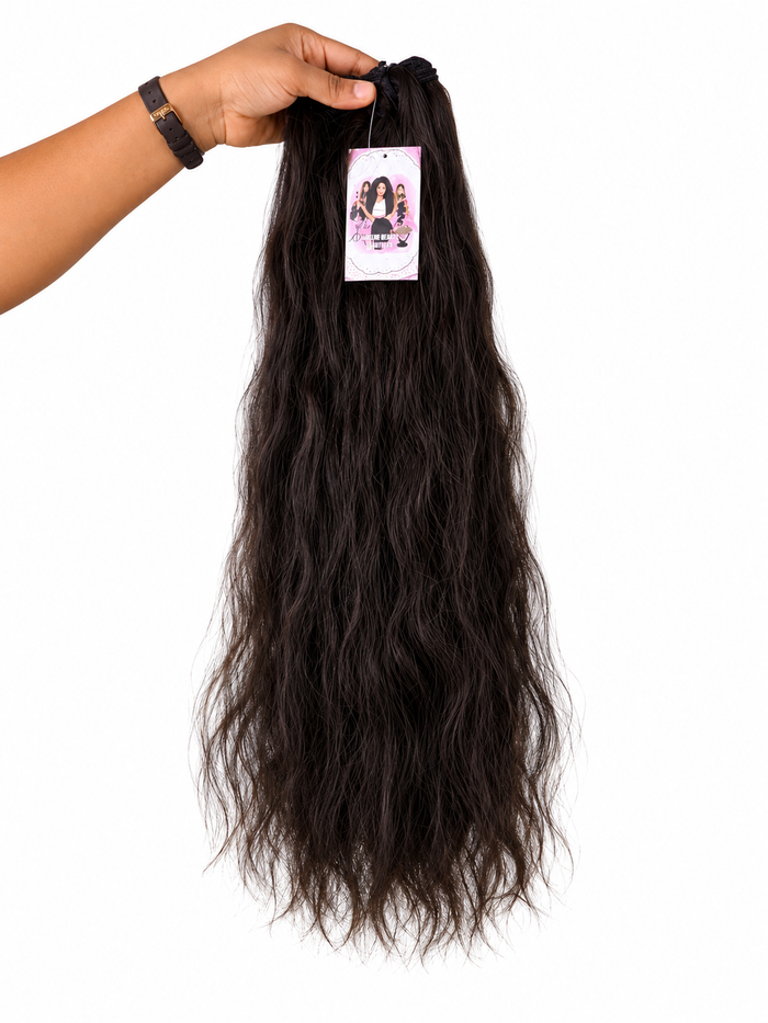 Extensión de pelo humano 100% virgen de origen vietnamita color marrón natural 24”/60cm,200gramos ondulado