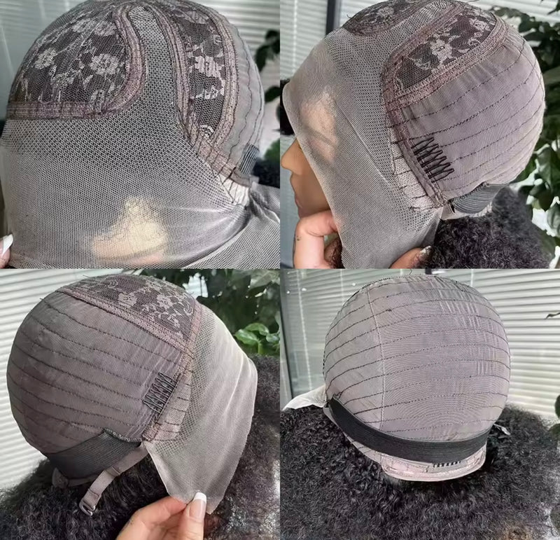 Peluca de pelo natural afro