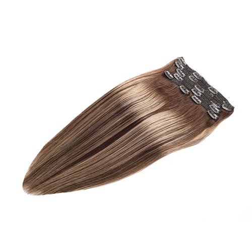 Extensiones de clip liso de pelo natural