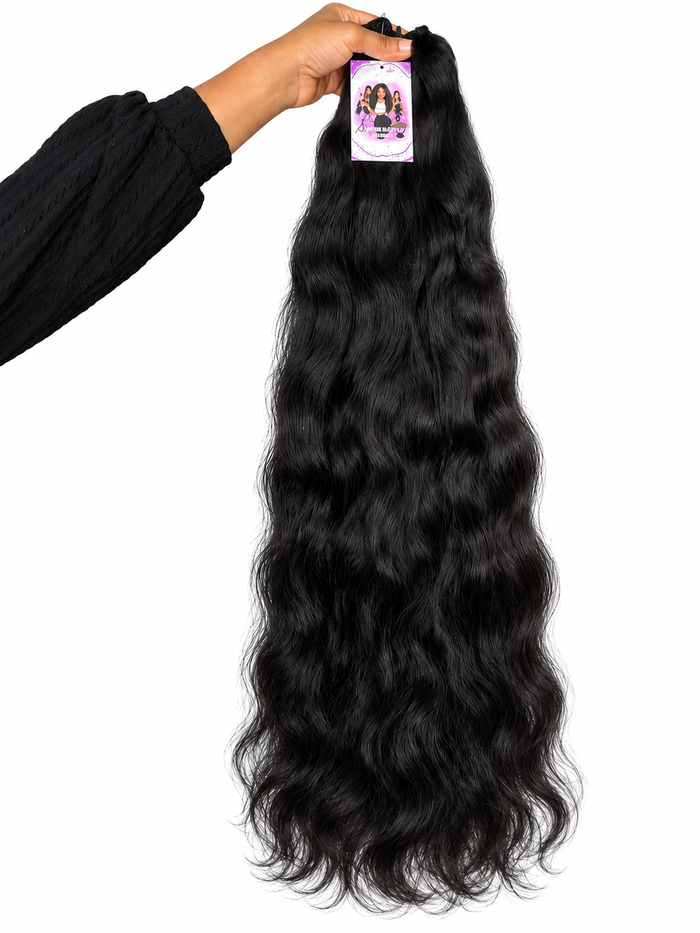 Pelo humano de Origen vietnamita 24”/60cm 200gramos color negro virgen natural