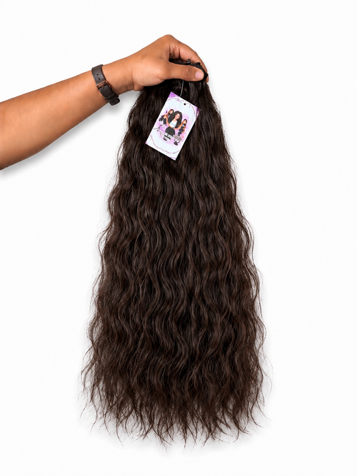Extensiones de pelo humano 100% virgen sin procesar de Origen vietnamita ondulado , marrón natural , 200gramos, 20”/50cm
