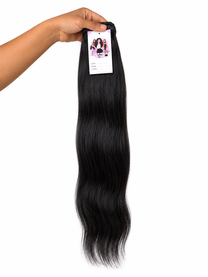 Pelo humano sin procesar virgen de origen hindú, 100gramos ondulado y negro natural