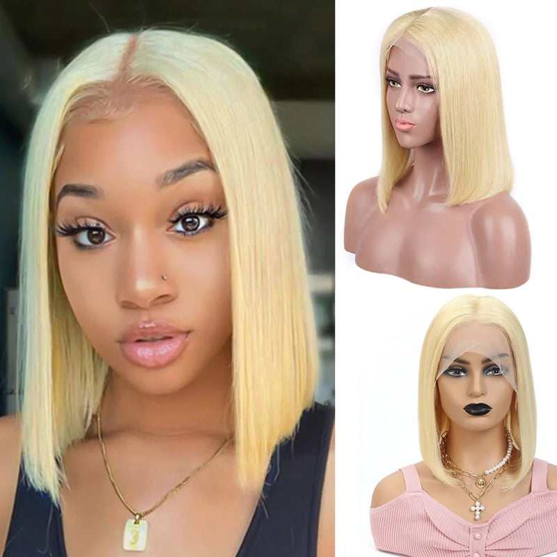 Peluca rubia corta bob  natural