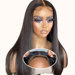 Peluca natural HD real negra